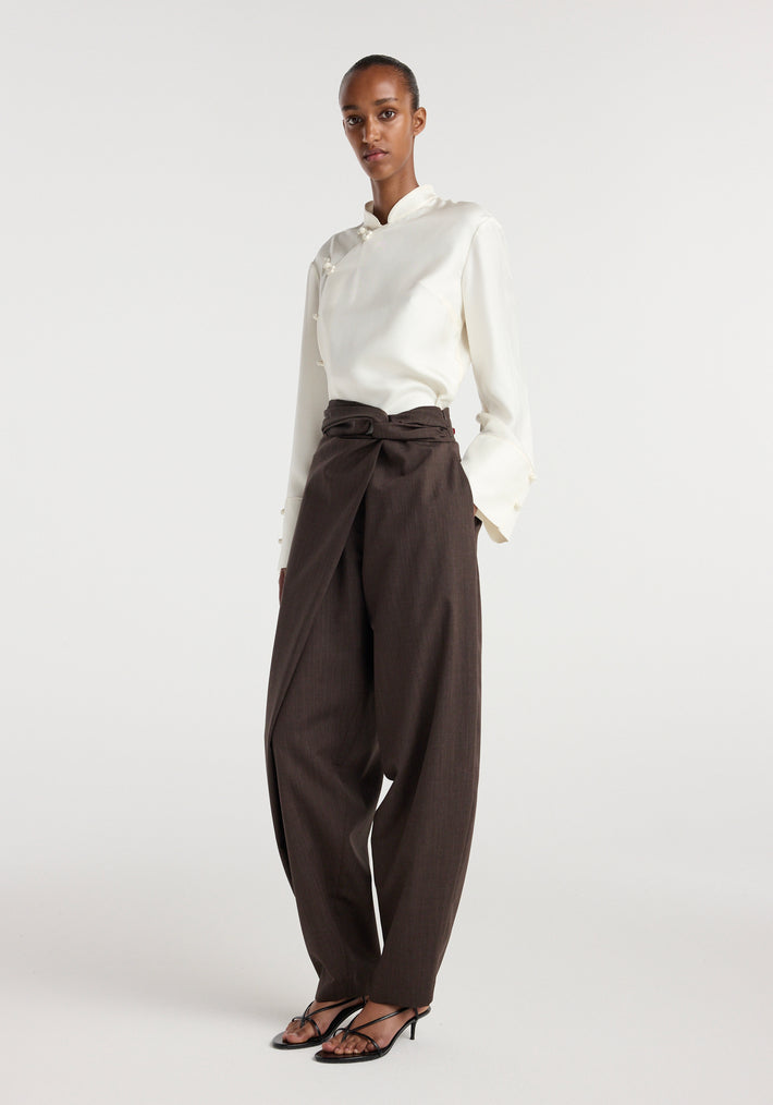 Sarong knot trousers | dark brown