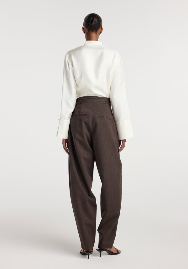 Sarong knot trousers | dark brown