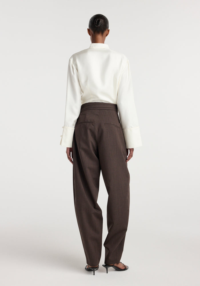 Sarong knot trousers | dark brown