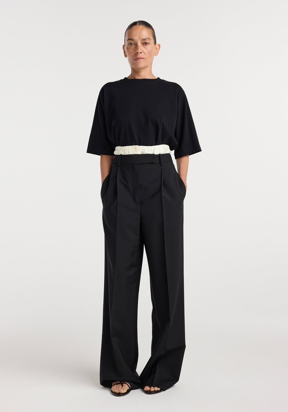 Boxer detailed trousers | black