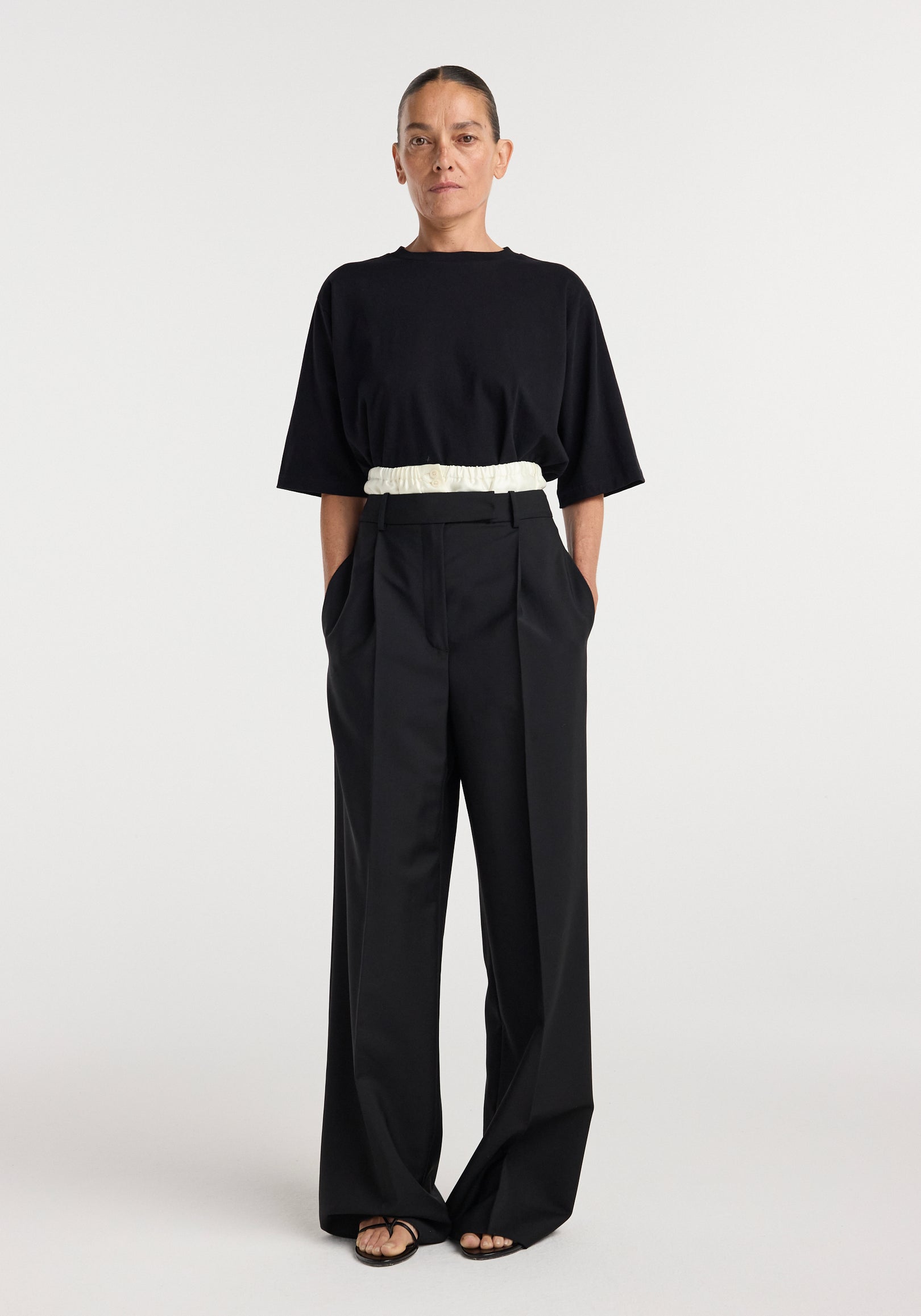 Boxer detailed trousers | black