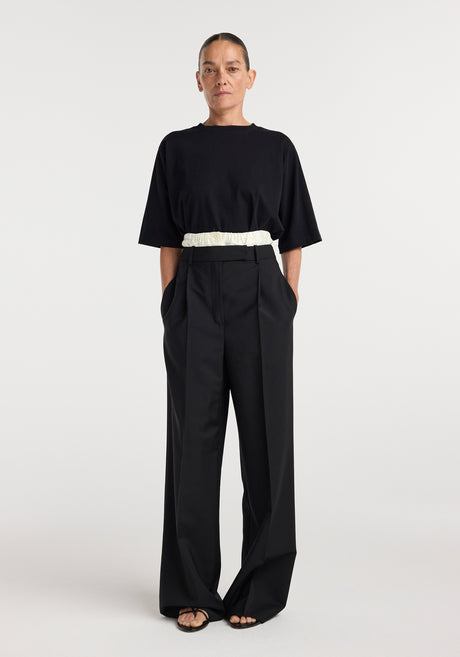Boxer detailed trousers | black