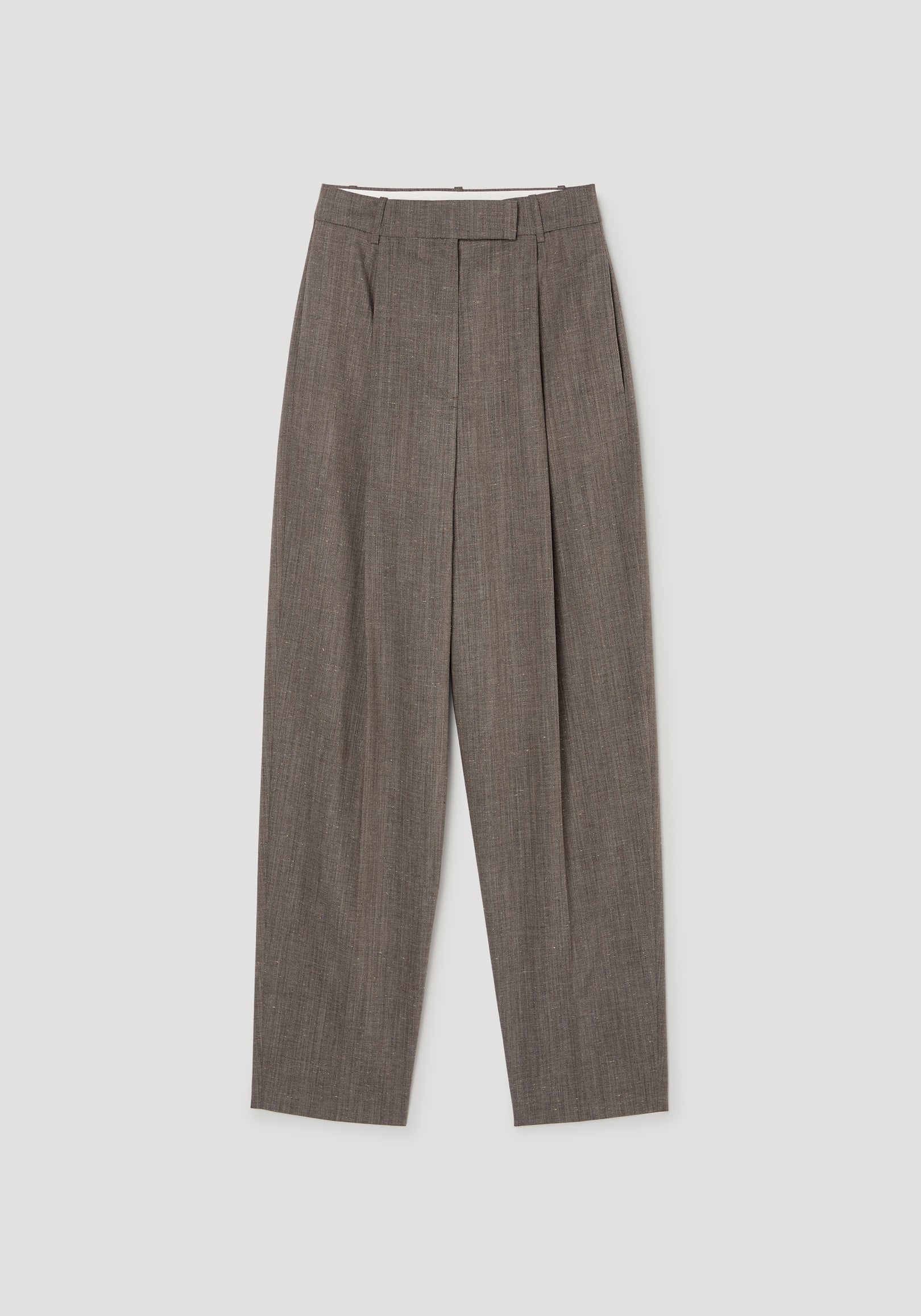 Daria - Single pleat tapered trousers | earth slub