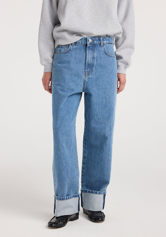Turn-up baggy denim | heritage blue