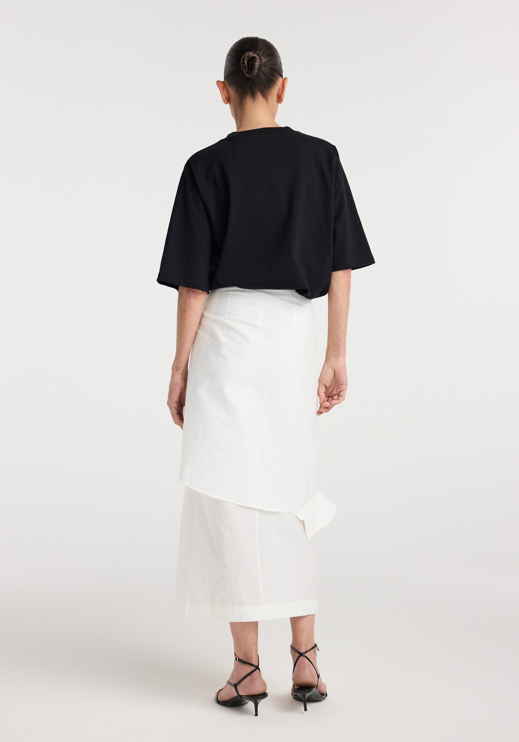 Shirt-wrap detailed skirt | optic white
