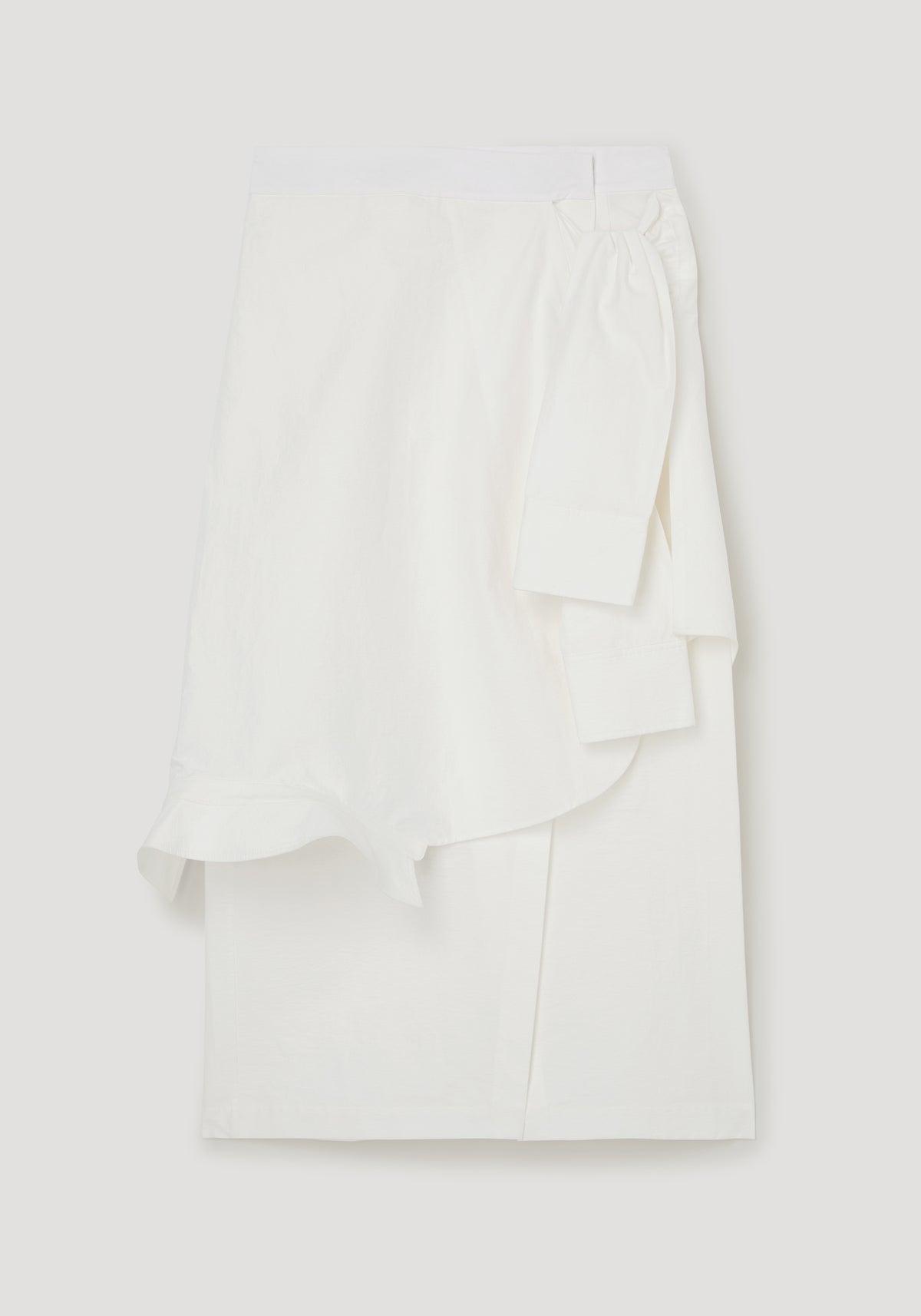Shirt-wrap detailed skirt | optic white