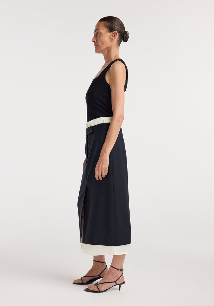 Boxer detailed skirt | navy