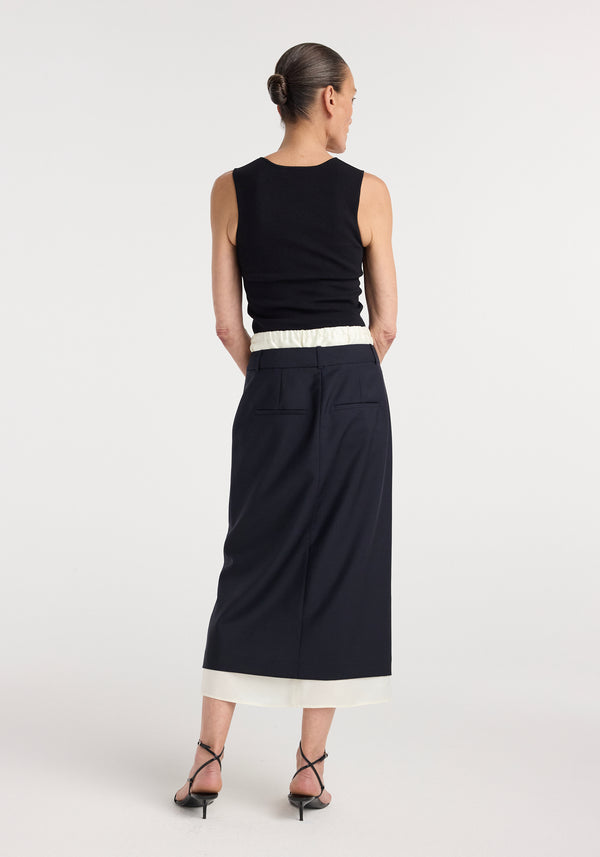 Boxer detailed skirt | navy