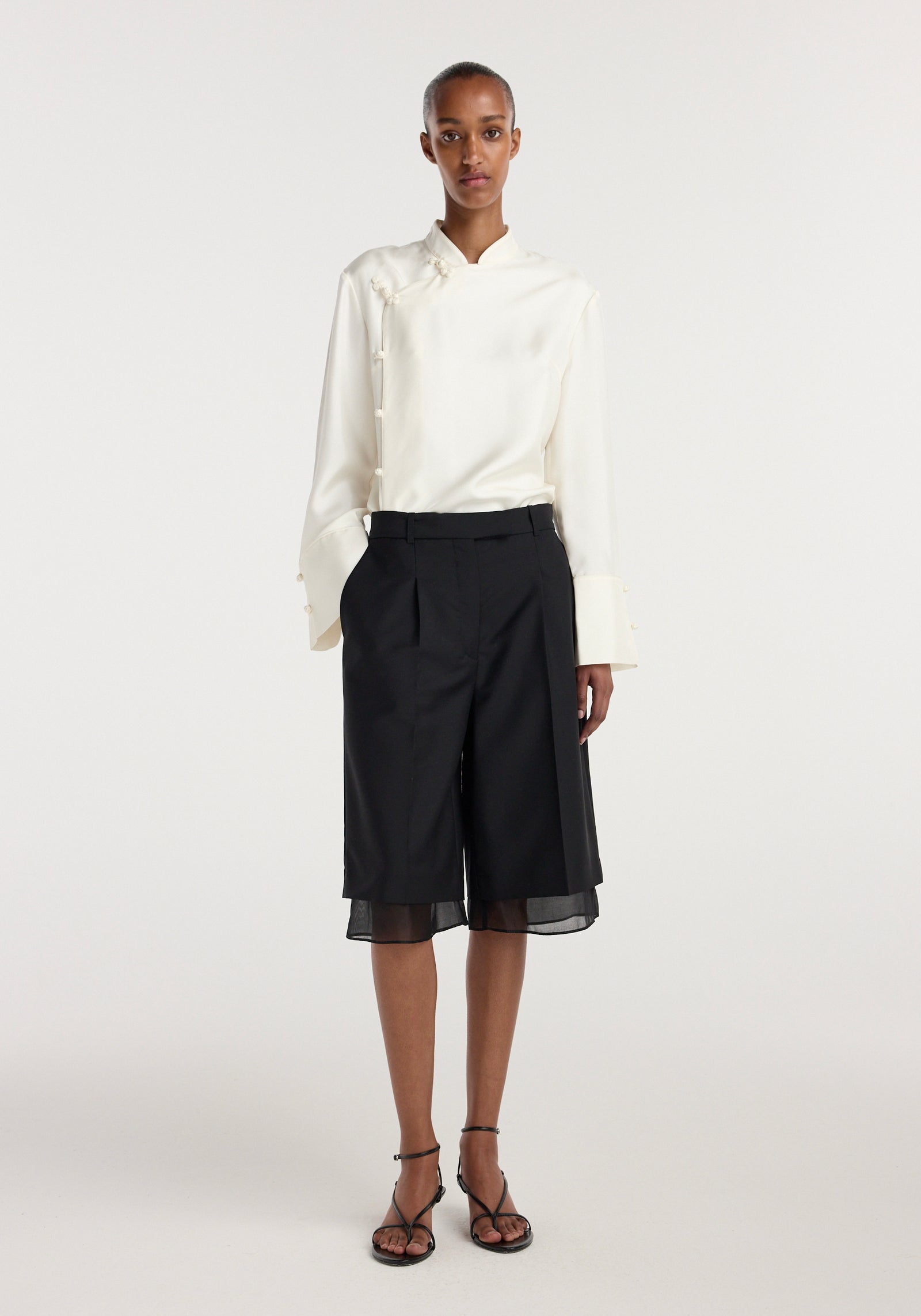 Organza lined shorts | black