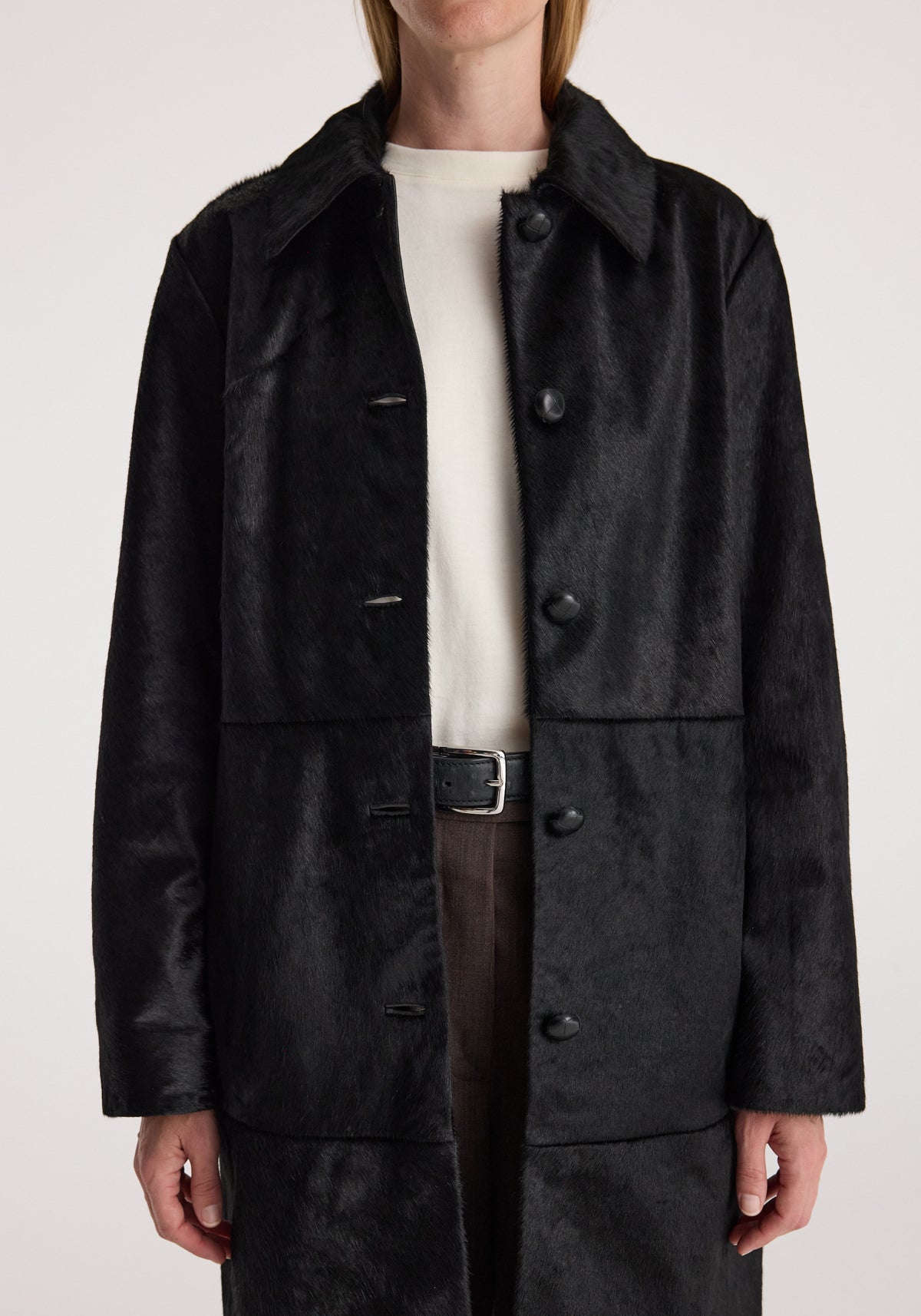 Black ponyhair coat | black
