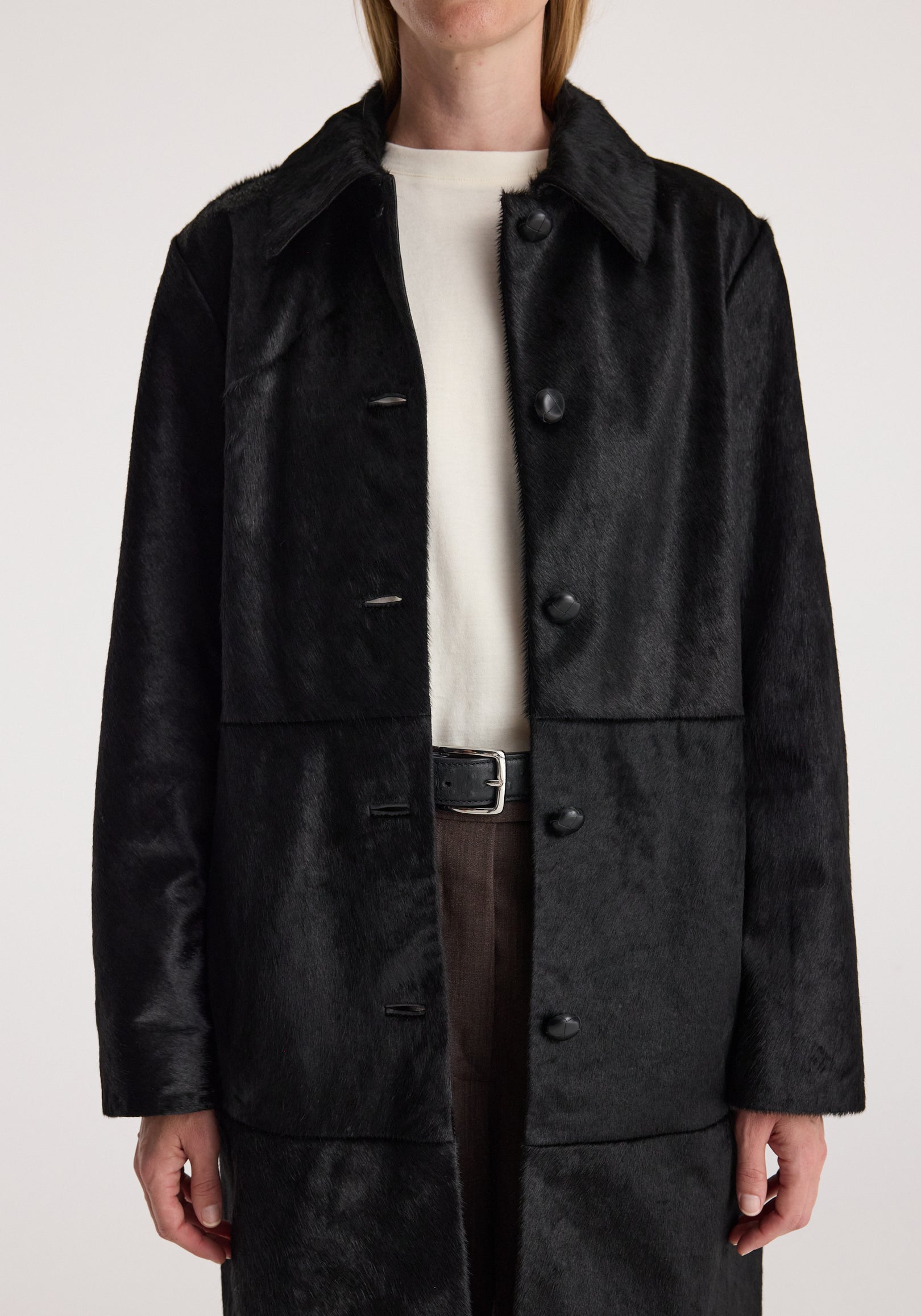 Black ponyhair coat | black