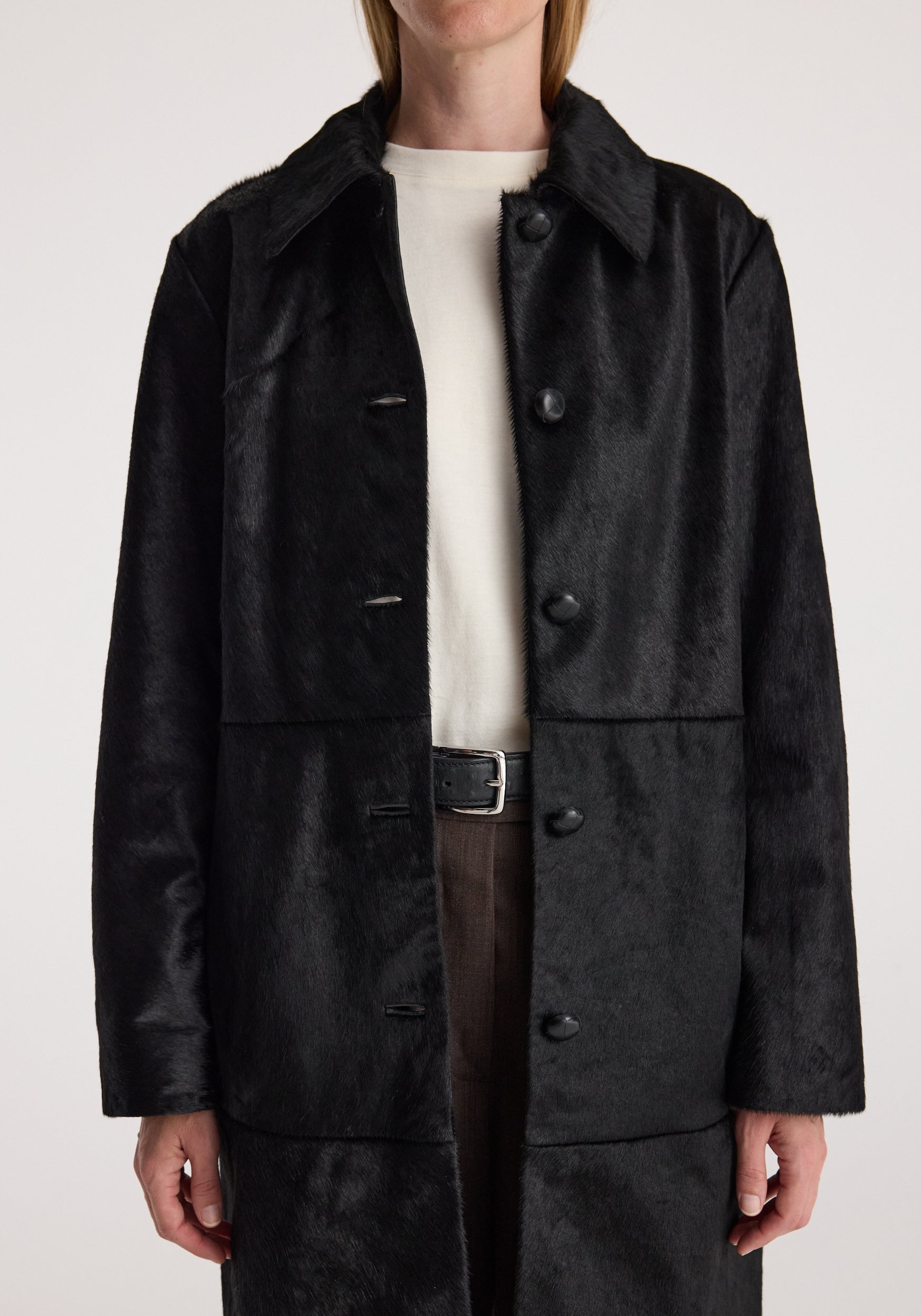 Black ponyhair coat | black