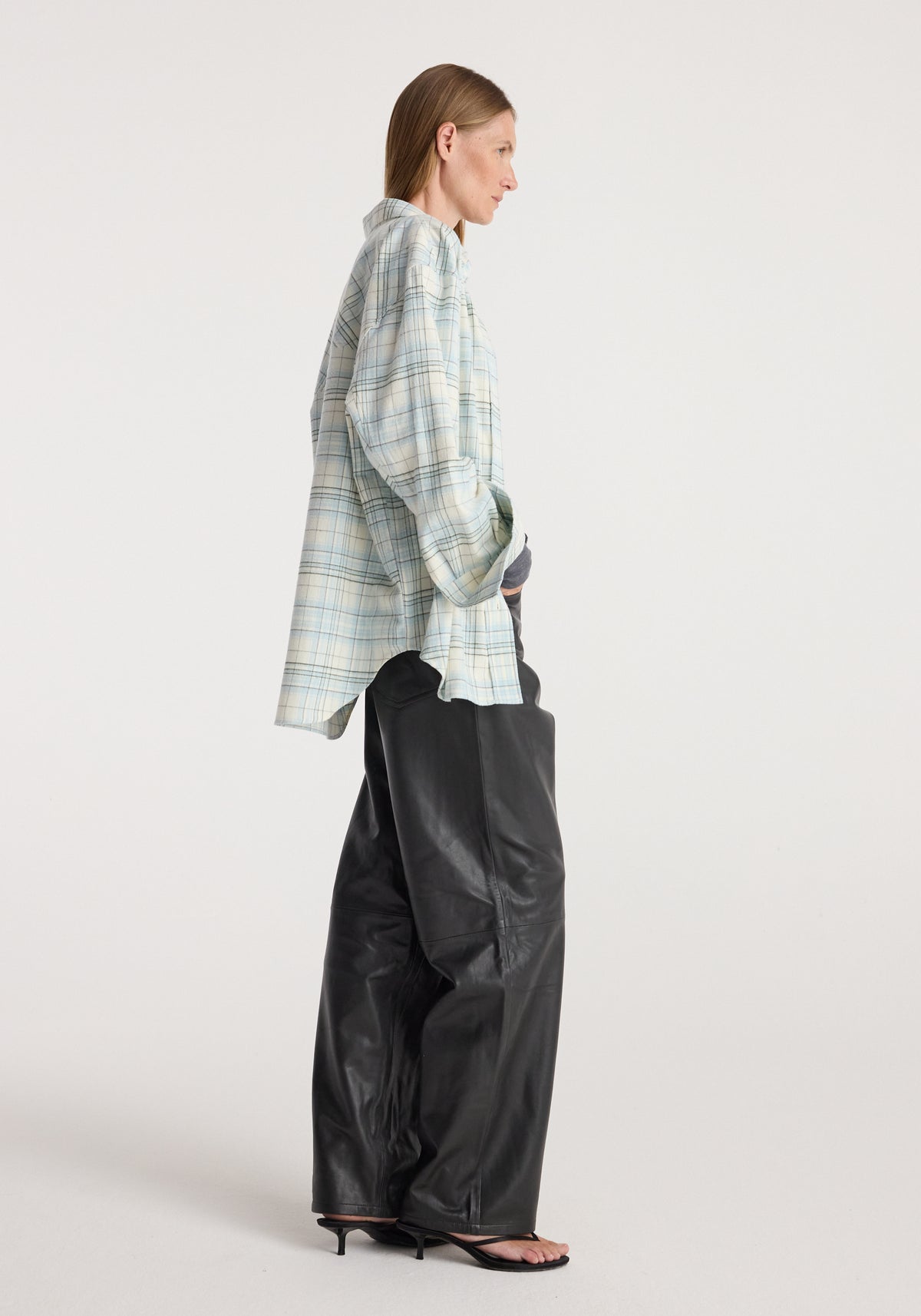 Flannel check overshirt | sea green check