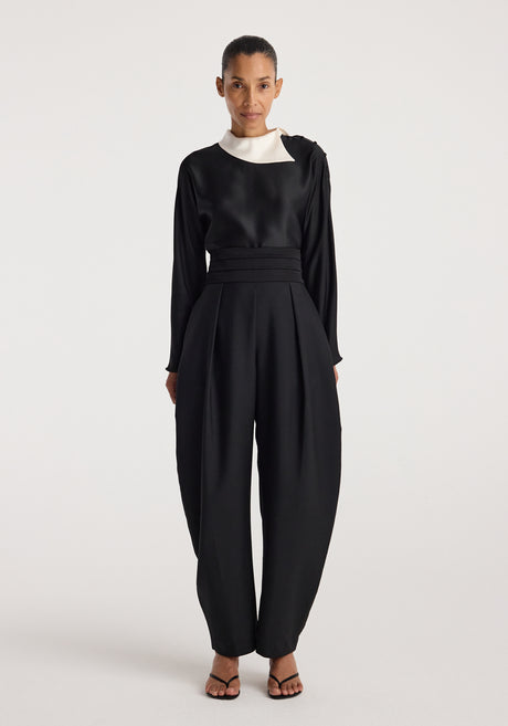 Reimagined collar top | black
