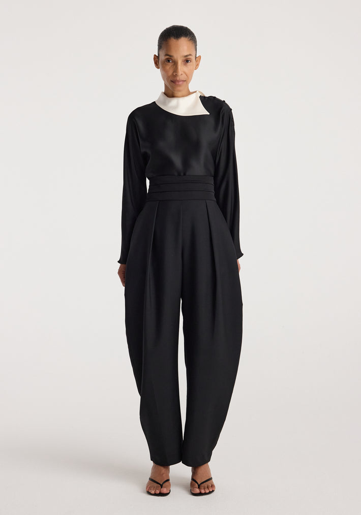 Reimagined collar top | black