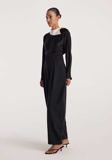 Reimagined collar top | black