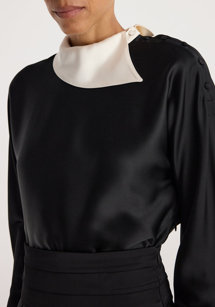 Reimagined collar top | black