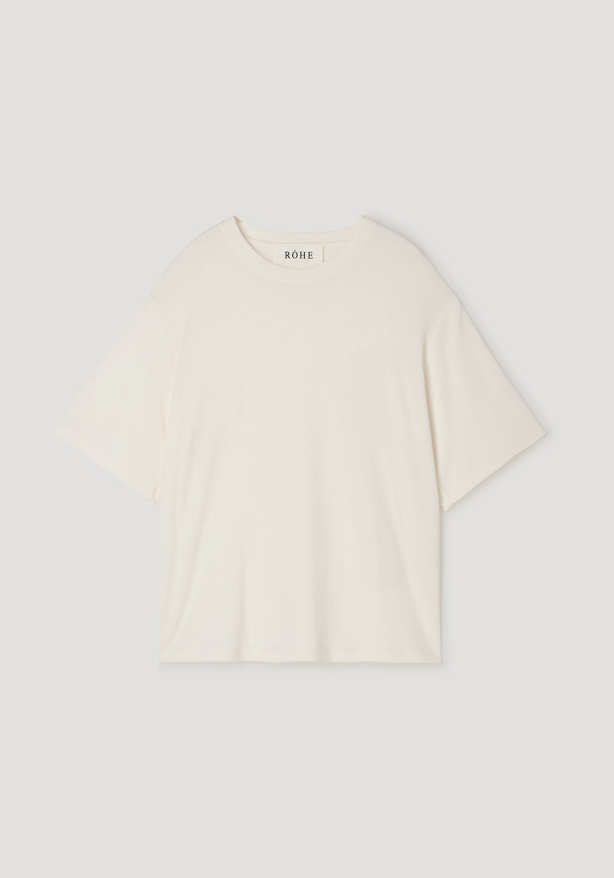 Oversized cotton wool t-shirt | cream color with short sleeves and a relaxed fit, featuring a simple crew neckline and soft cotton wool fabric for comfortable everyday wear.