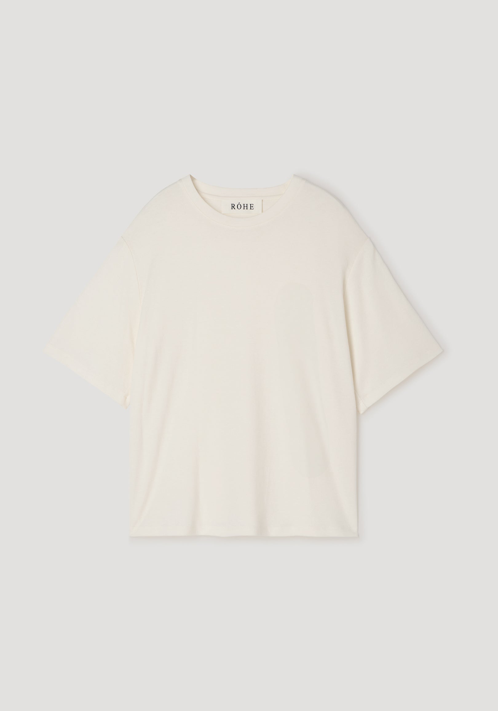 Oversized cotton wool t-shirt | cream color with short sleeves and a relaxed fit, featuring a simple crew neckline and soft cotton wool fabric for comfortable everyday wear.