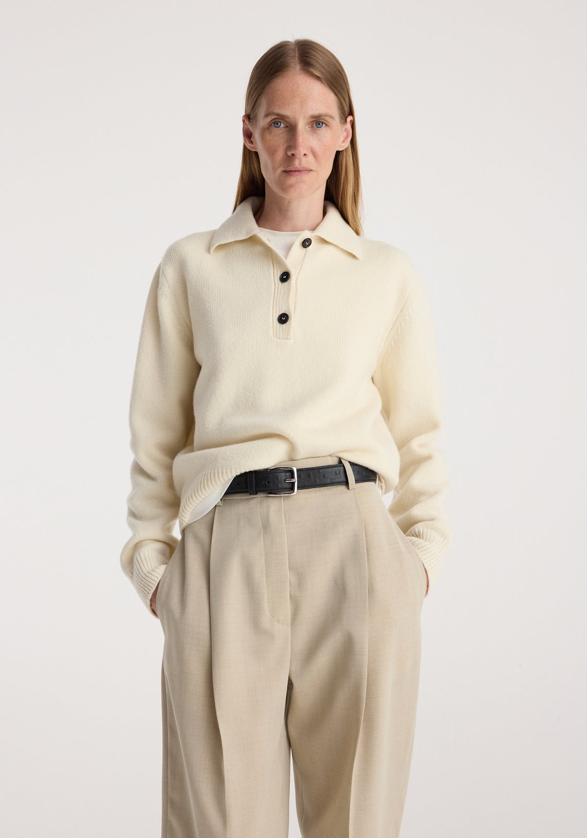 Wool-cashmere polo | cream