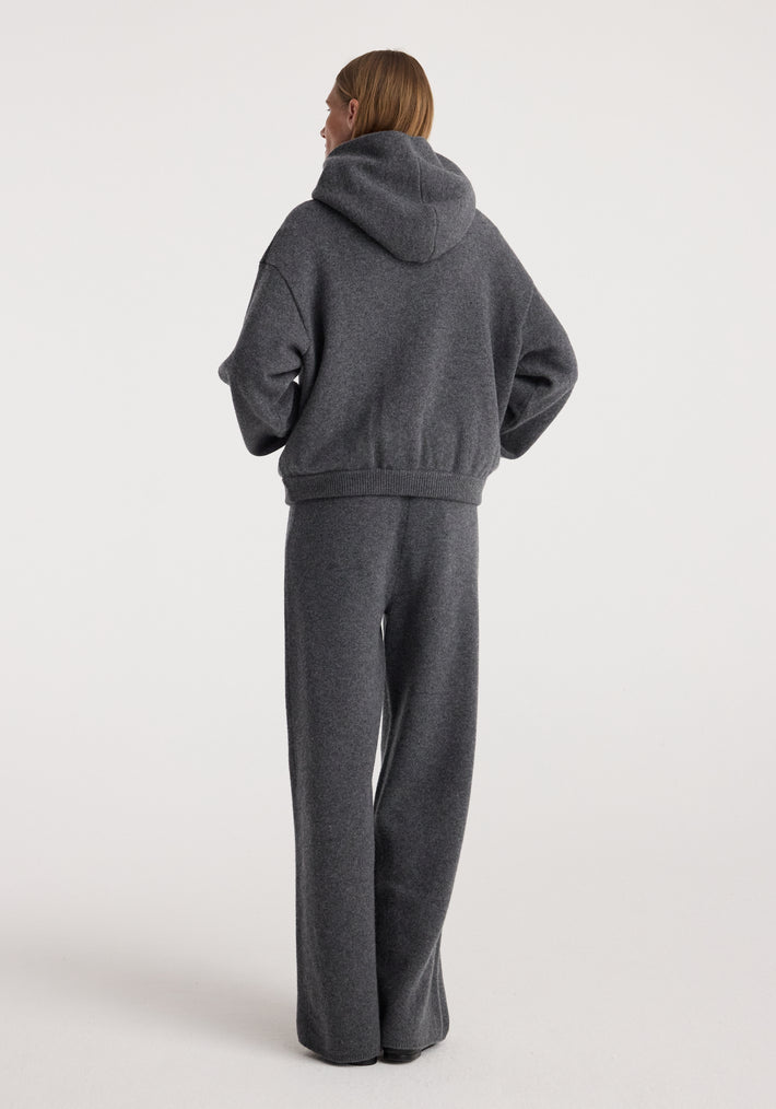 Hooded kangeroo jumper | dark grey melange