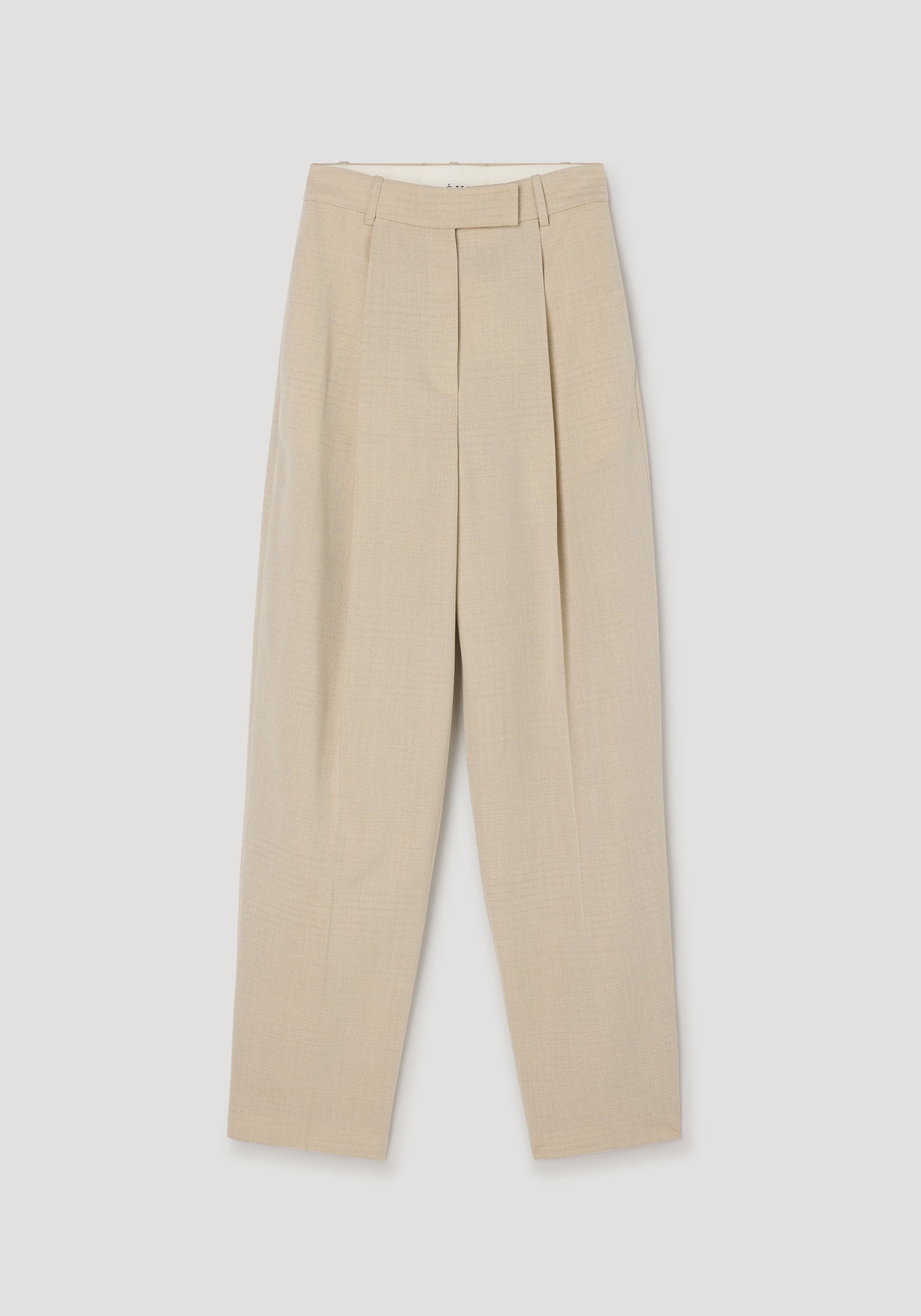 Daria - Single pleat straight leg trousers | butter in a light beige color, featuring a high waist and tailored single pleat design for a sleek, modern look.