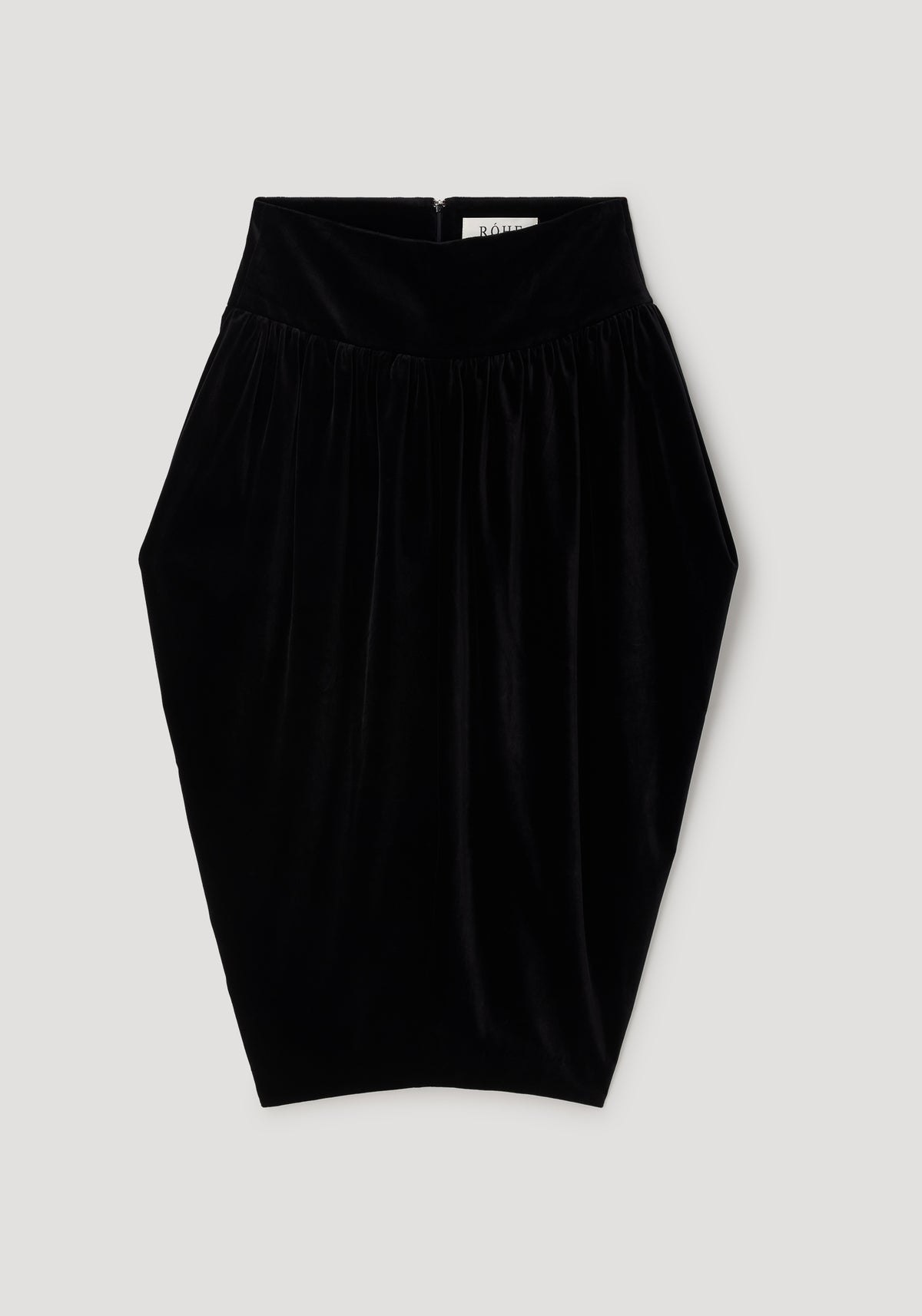 Sculptural volume velvet skirt | black