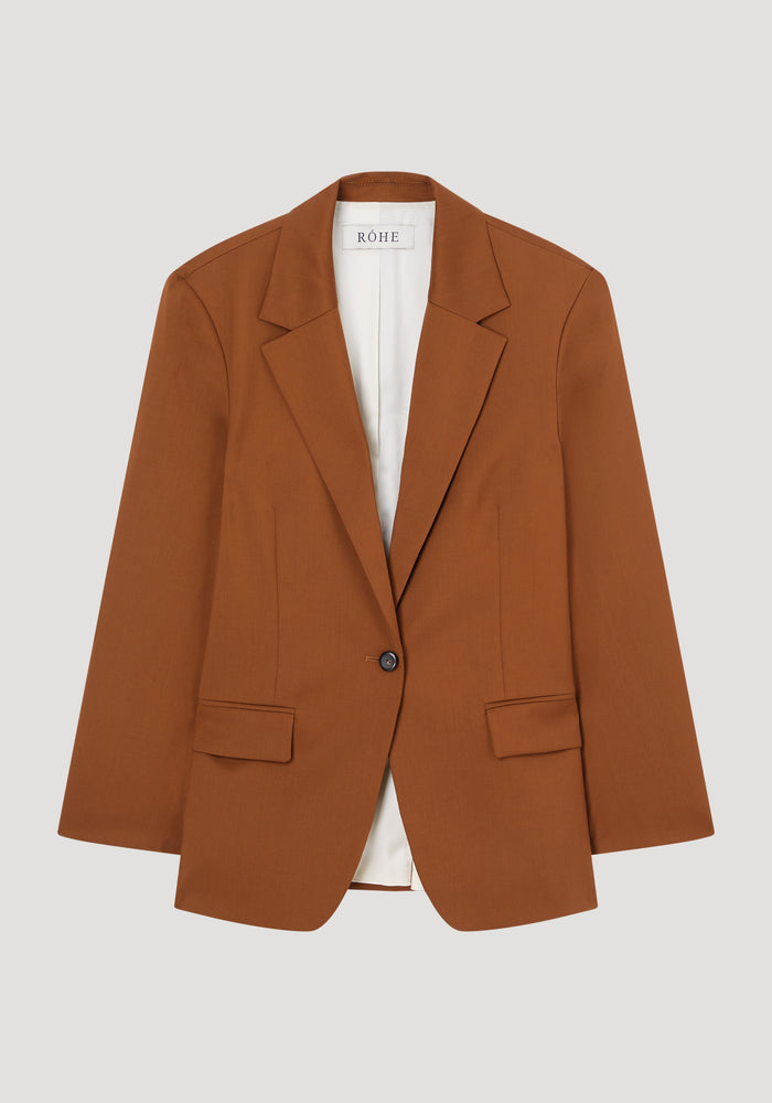 Single breasted relaxed blazer | rust