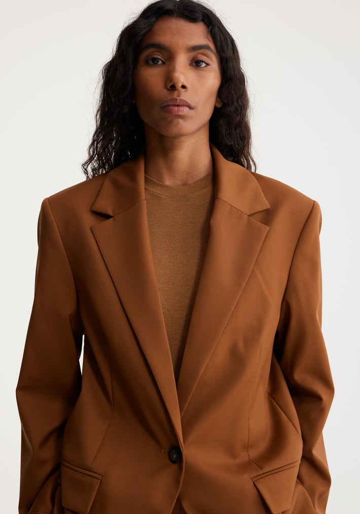 Single breasted relaxed blazer | rust