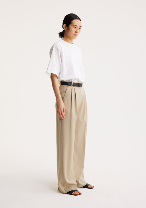 Pleated tailored trousers | beige