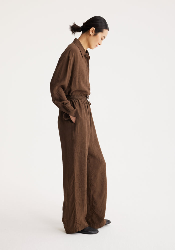 Wide leg trousers | dark brown