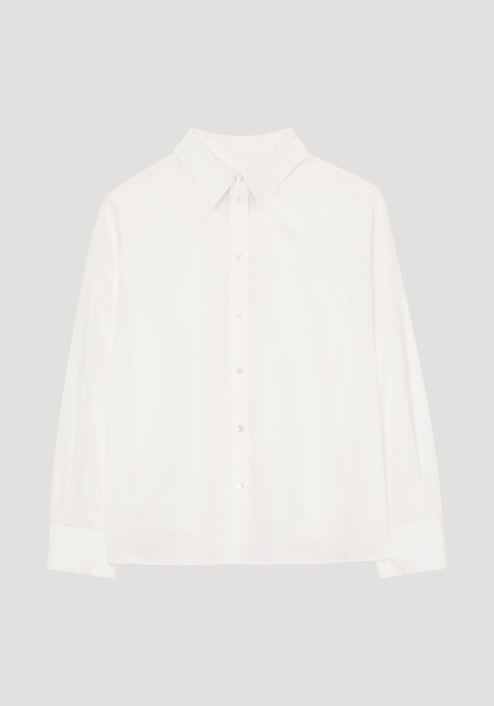 Lightweight cotton silk shirt | white