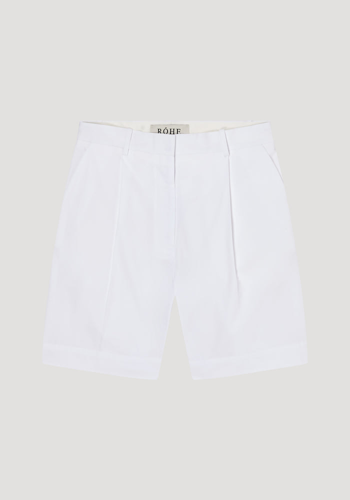 Bermuda white poplin shorts | white