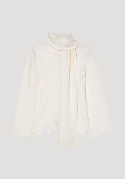 Silk foulard top | cream