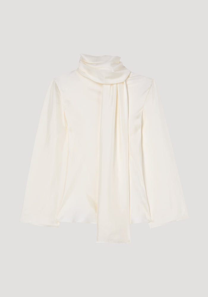 Silk foulard top | cream