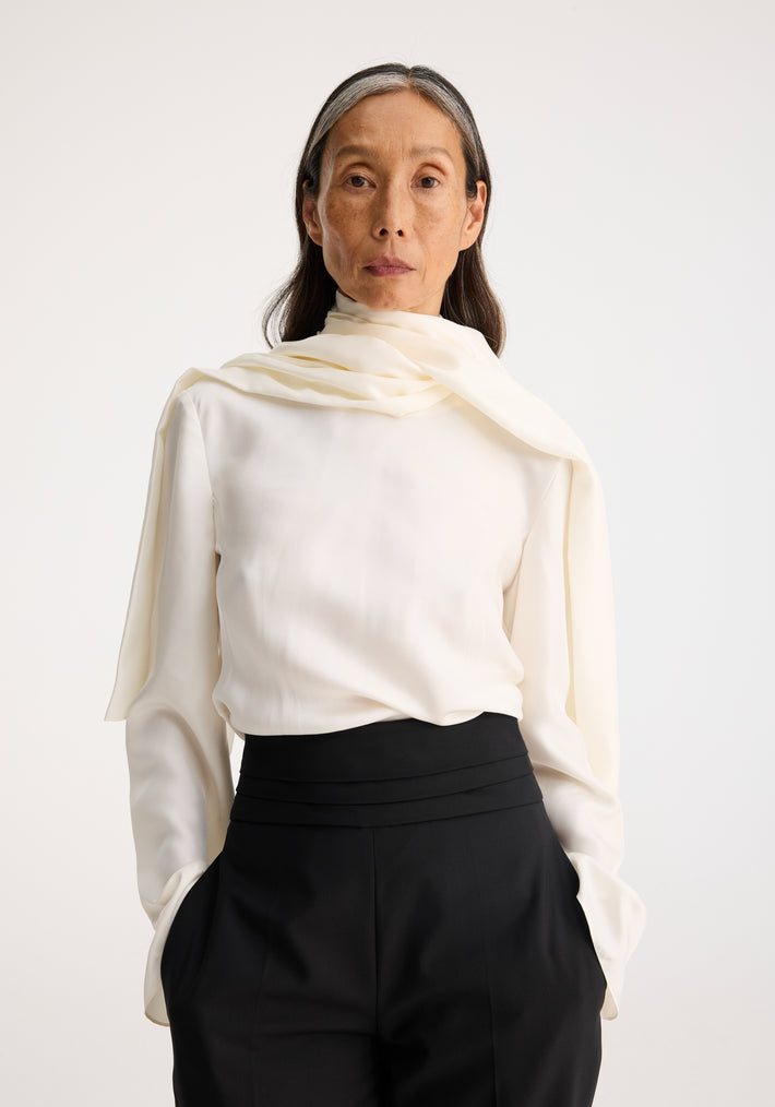 Silk foulard top | cream