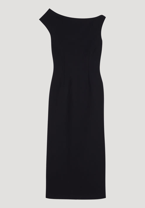 Sculptural asymmetrical dress | black