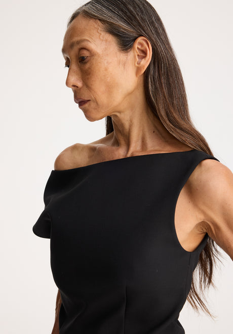 Sculptural asymmetrical top | black