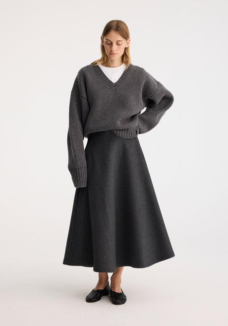 A-line skirt | anthracite melange