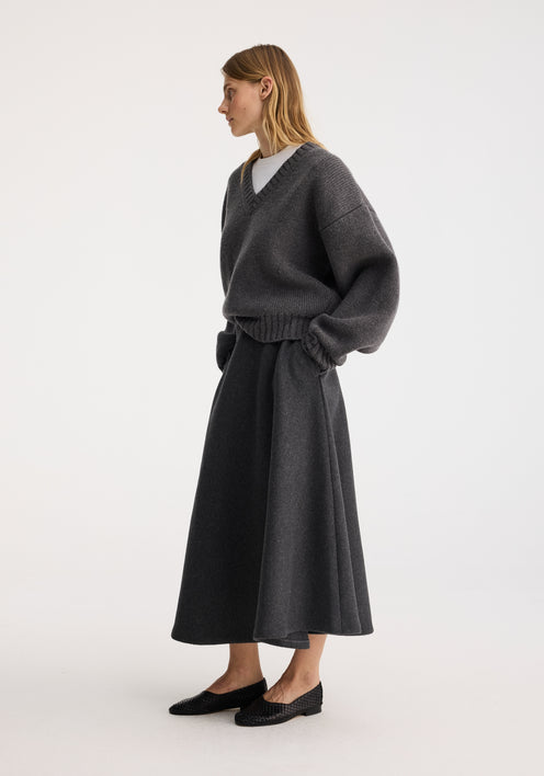 A-line skirt | anthracite melange