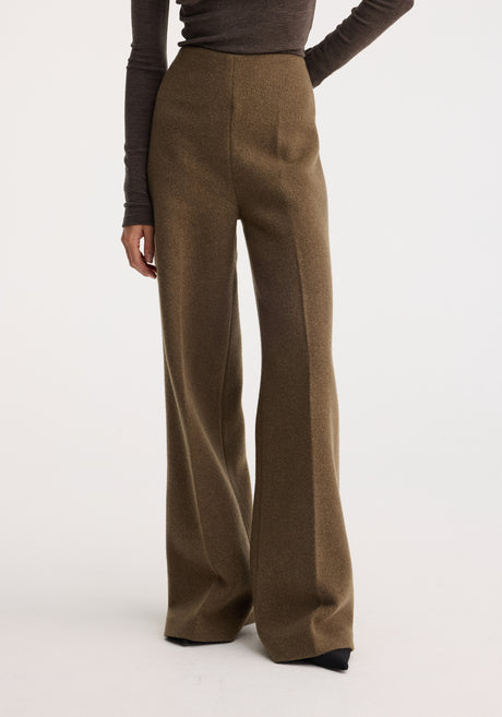 Palazzo wool trousers | moss