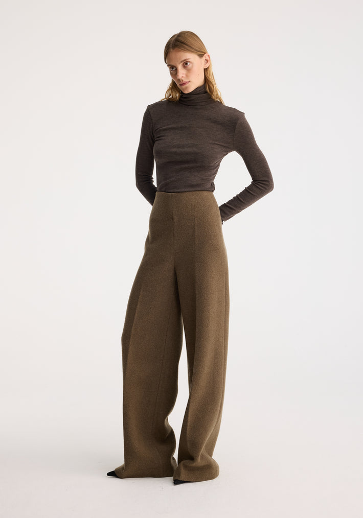 Palazzo wool trousers | moss