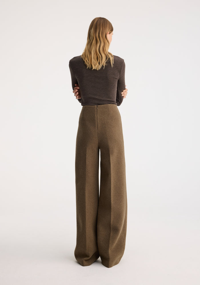 Palazzo wool trousers | moss