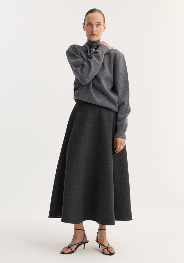 A-line skirt | anthracite melange
