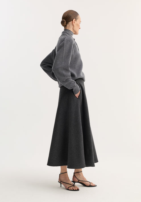 A-line skirt | anthracite melange