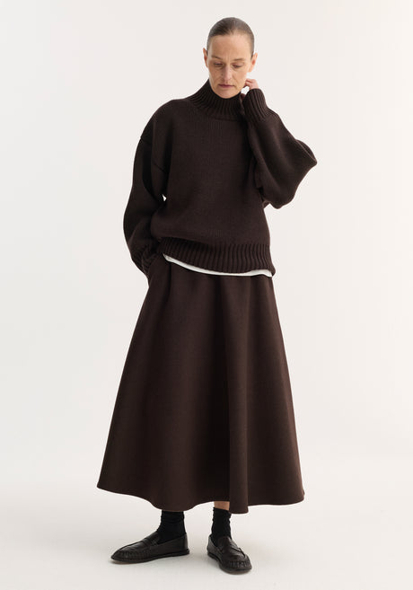 A-line skirt | dark brown