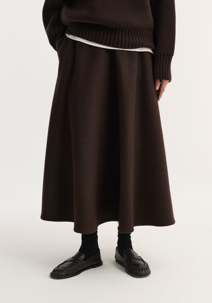A-line skirt | dark brown