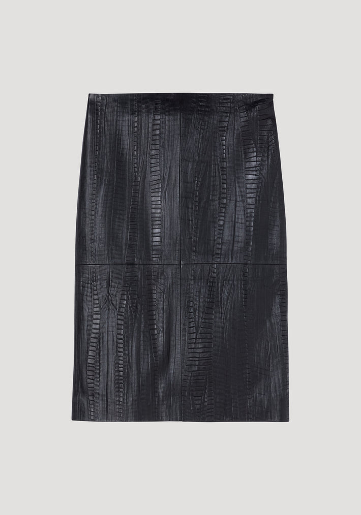 Leather pencil skirt | black