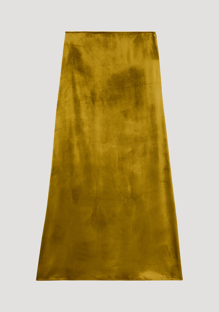 Long velvet skirt | gold