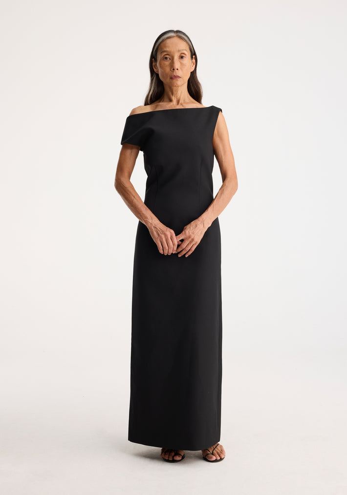 Sculptural asymmetrical dress | black